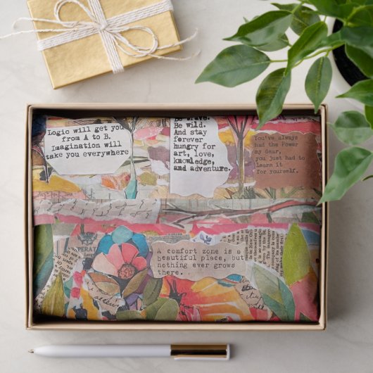 Bloempapier Collage Mixed Media Tissue Paper Tissuepapier (Geschenk)