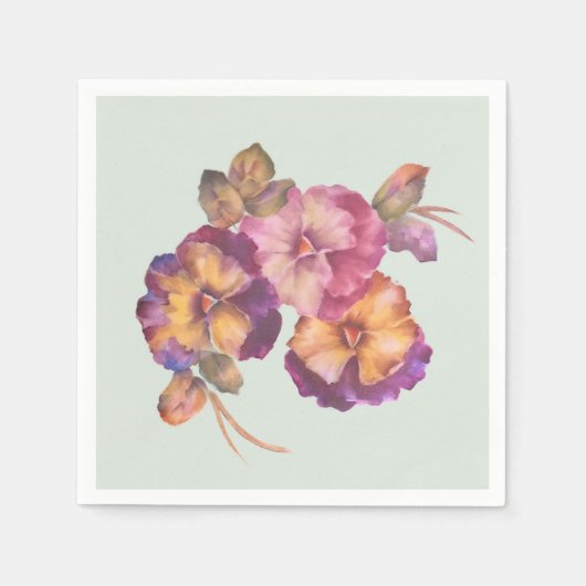 Bloempapier servetten Pansy (Set van 50) (Voorkant)