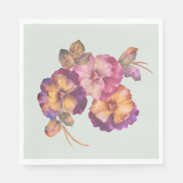 Bloempapier servetten Pansy (Set van 50)