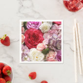 Bloempapierservetten met rozen en hortensia's servet (Insitu)