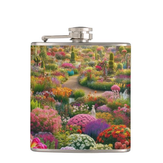 Bloemparadijs Tuinkunst Hip Flask Heupfles (Voorkant)