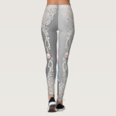 Bloemparels O Roze AI kunst Leggings (Achterkant)