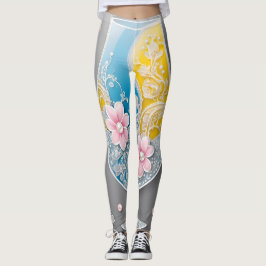 Bloemparels O Roze AI kunst Leggings