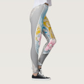 Bloemparels O Roze AI kunst Leggings (Rechts)