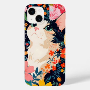 Bloempatchwork kat Case-Mate iPhone 14 hoesje