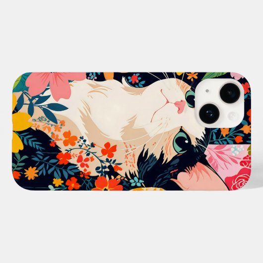 Bloempatchwork kat Case-Mate iPhone case (Achterkant (horizontaal))