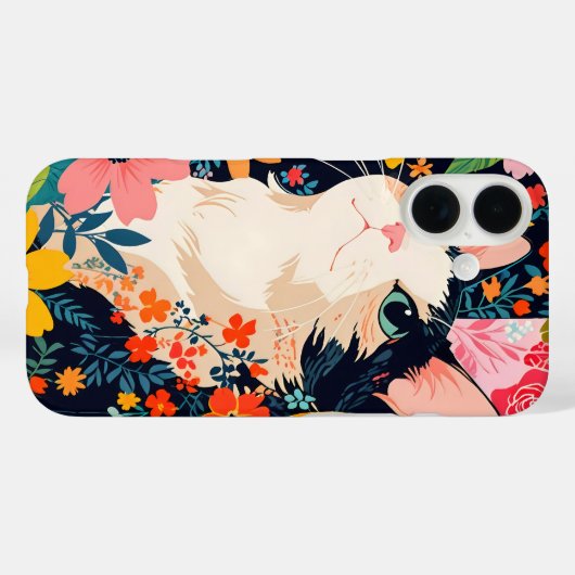 Bloempatchwork kat Case-Mate iPhone case (Achterkant (horizontaal))