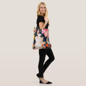 Bloempatchwork kat tote bag (Op model)