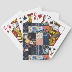 Bloempatchwork Patchwork Pattern (9) Pokerkaarten