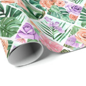 Bloempatchwork patroon 2D illustratie Cadeaupapier (Rol Hoek)