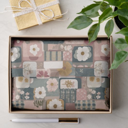 Bloempatchwork Patroon weefsel papier (Geschenk)