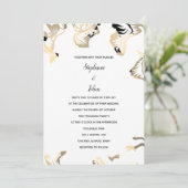 Bloempatronen Lente Zomer Boho Minimale Bruiloft Kaart (Staand voorkant)