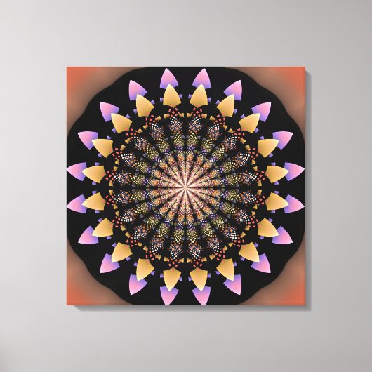 Bloempatronen mandala canvas afdruk (Voorkant)