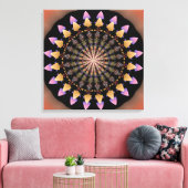 Bloempatronen mandala canvas afdruk (Insitu (Woonkamer))