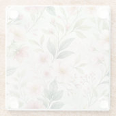 Bloempatronen roze pastel schattig glazen onderzetter (Achterkant)