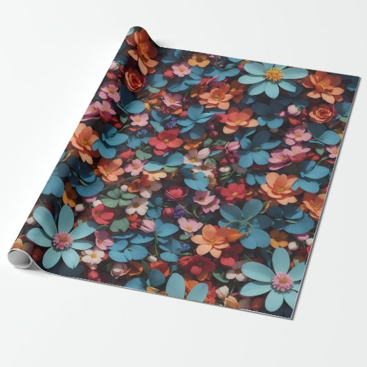 Bloempatroon 6 | Inpakpapier (Uitgerold)