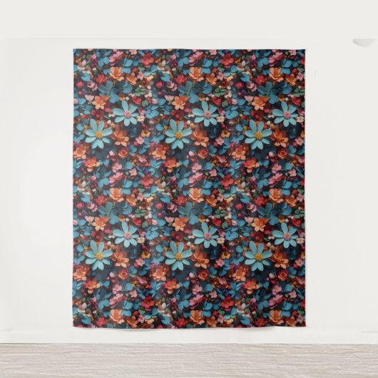 Bloempatroon 6 tapijt wandkleed (Voorkant)