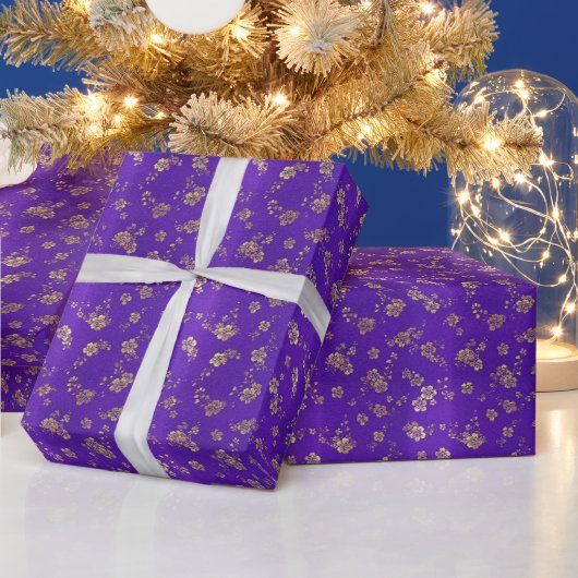 Bloempatroon | Amethyst Bloesem Cadeaupapier (Feestdagen)