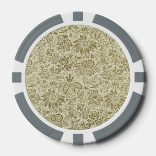 Bloempatroon Antiek Damask Paisley Poker Chips