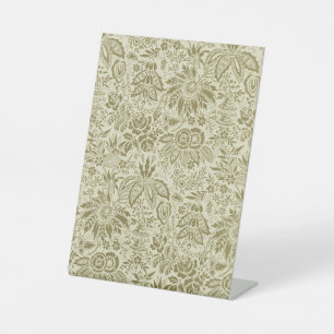 Bloempatroon Antiek Damask Paisley Reclamebord Met Voetstuk