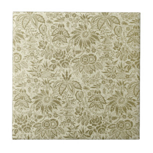 Bloempatroon Antiek Damask Paisley Tegeltje