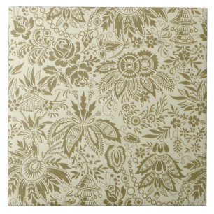 Bloempatroon Antiek Damask Paisley Tegeltje
