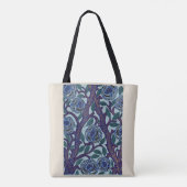 Bloempatroon Art Deco stencil Canvas tas (Achterkant)