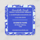 BLOEMPATROON BLOEMEN BLAUW BEDRIJF LOGO VIERKANTE VISITEKAARTJE (Voorkant)