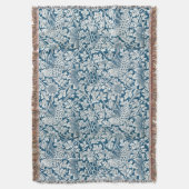 Bloempatroon Bloemen laat vogels blauw Deken (Voorkant Verticaal)