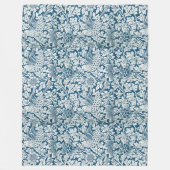 Bloempatroon Bloemen laat vogels blauw Fleece Deken (Voorkant)