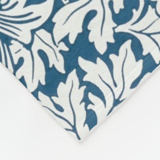 Bloempatroon Bloemen laat vogels blauw Fleece Deken (Hoek)