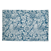 Bloempatroon Bloemen laat vogels blauw Kussensloop (Achterkant-Links)