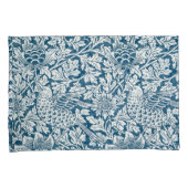 Bloempatroon Bloemen laat vogels blauw Kussensloop (Voorkant-Rechts)