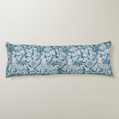 Bloempatroon Bloemen laat vogels blauw Lichaamskussen (Achterkant)
