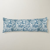 Bloempatroon Bloemen laat vogels blauw Lichaamskussen (Voorkant)