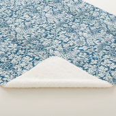 Bloempatroon Bloemen laat vogels blauw Sherpa Deken (3/4)