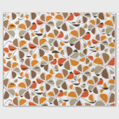 Bloempatroon, bloempatroon, bruin, Oranje Cadeaupapier (Vlak)