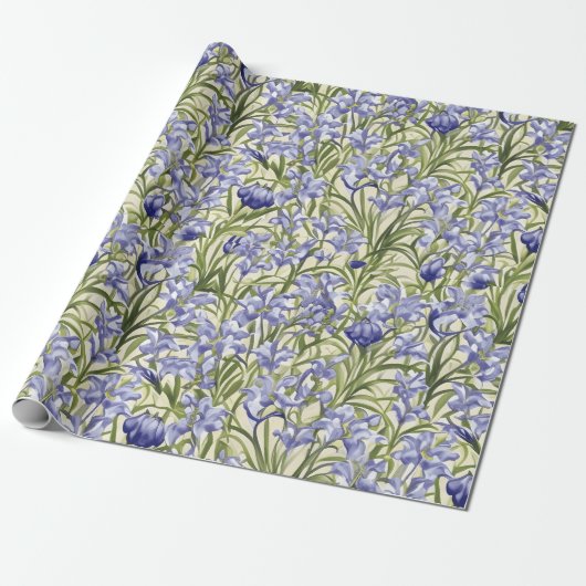 Bloempatroon Bluebell Bloemen Cadeaupapier (Uitgerold)