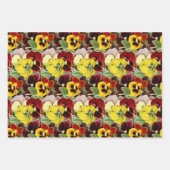 bloempatroon. Botanisch. Pansy garden Inpakpapier Vel (Voorkant)