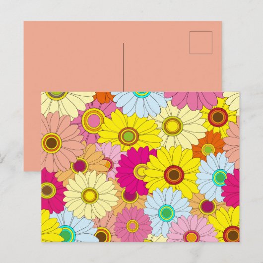 bloempatroon briefkaart (Voorkant / Achterkant)