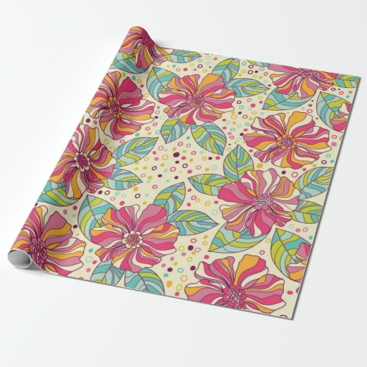 Bloempatroon Cadeaupapier (Uitgerold)