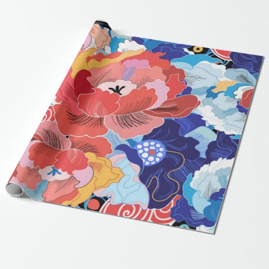Bloempatroon Cadeaupapier (Uitgerold)