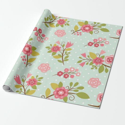 Bloempatroon Cadeaupapier (Uitgerold)