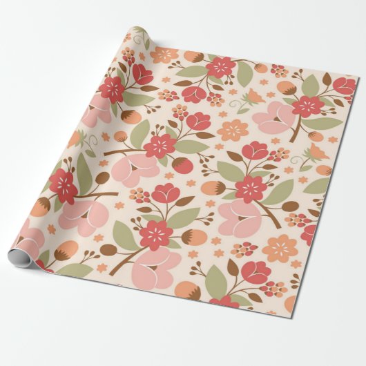 Bloempatroon Cadeaupapier (Uitgerold)