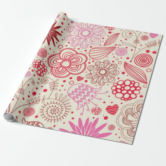 Bloempatroon Cadeaupapier (Uitgerold)