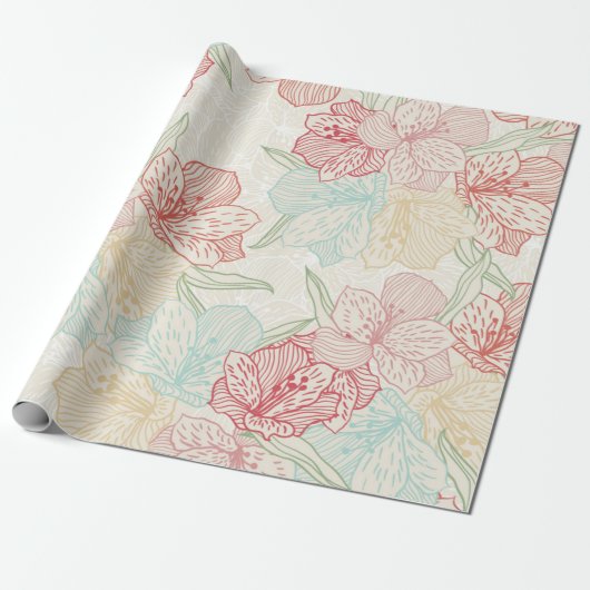 Bloempatroon Cadeaupapier (Uitgerold)