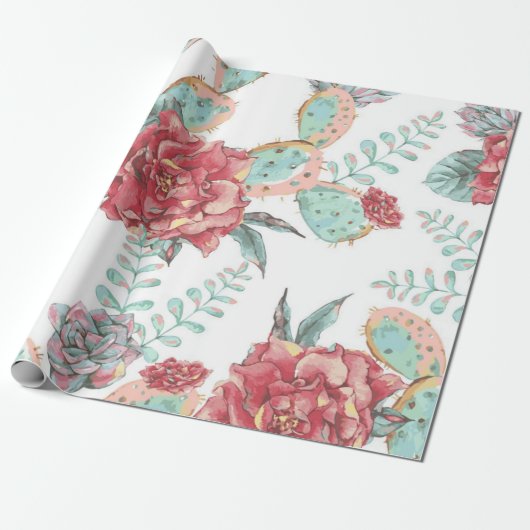 Bloempatroon Cadeaupapier (Uitgerold)
