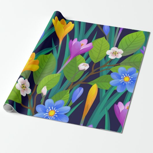 Bloempatroon Cadeaupapier (Uitgerold)