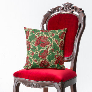 Bloempatroon Chintz Kerstkleuren Kussen