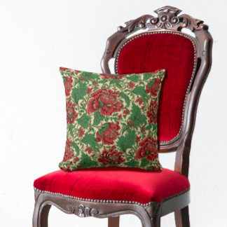 Bloempatroon Chintz Kerstkleuren Kussen